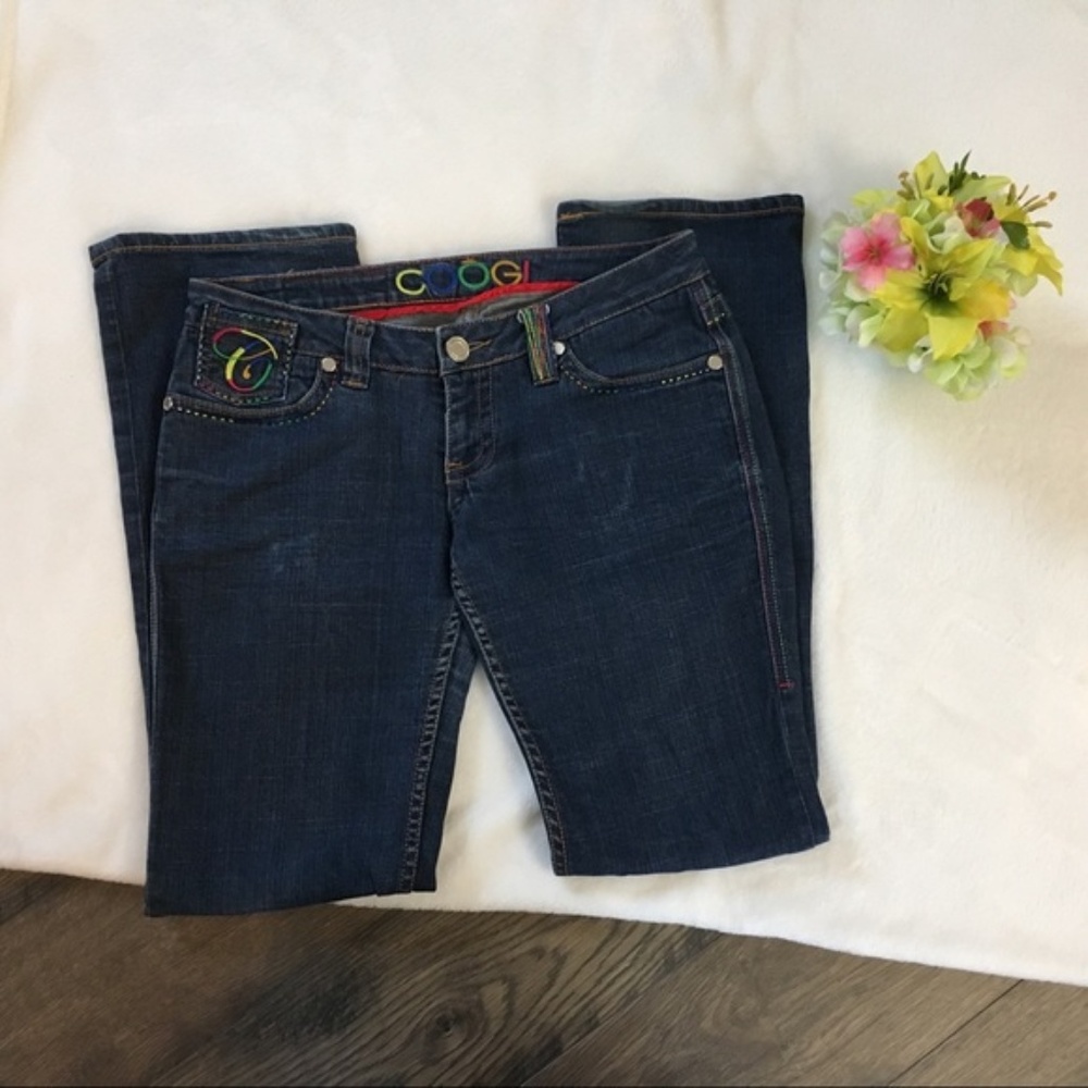 COOGI Dark Wash Rainbow Embellished Jeans Sz 9/10